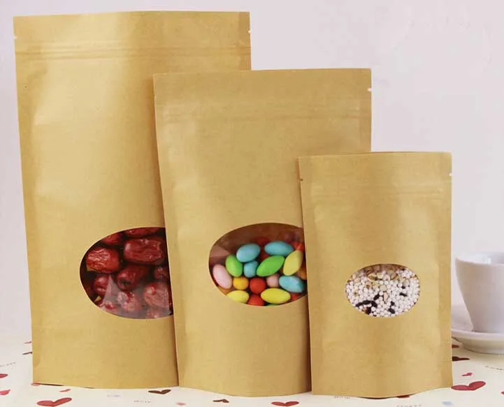 13*18+4 30pcs brown self zip lock kraft paper bags with window for gifts sweets and candy food tea jewelry retail package paper
13*18+4 30pcs brown self zip lock kraft paper bags with window for gifts sweets and candy food tea jewelry retail package paper