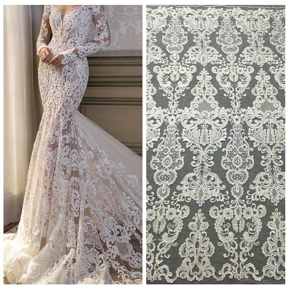 5yards off white Wedding dress guipure lace fabric elegent cord embroiery for bridal wedding lace fabric
5yards off white Wedding dress guipure lace fabric elegent cord embroiery for bridal wedding lace fabric