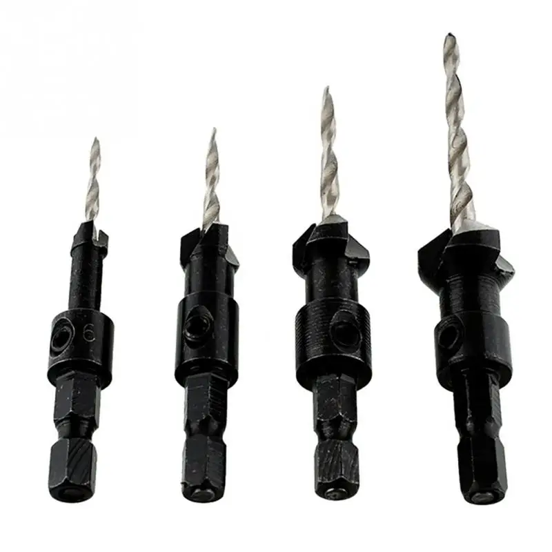 Hot 4pcs drill bits Hex Shank Taper Drill Counter Sink Holes Drilled Carpenter Countersink Bit Reaming Drill #6 #10 #13 #16
Hot 4pcs drill bits Hex Shank Taper Drill Counter Sink Holes Drilled Carpenter Countersink Bit Reaming Drill #6 #10 #13 #16