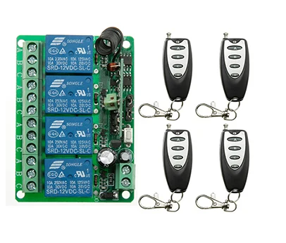 DC12V 4CH Remote Control Switch Automatic Door Operators Receiver 4 Transmitter Learning code Momentary Toggle Latched 315MHZ
DC12V 4CH Remote Control Switch Automatic Door Operators Receiver 4 Transmitter Learning code Momentary Toggle Latched 315MHZ