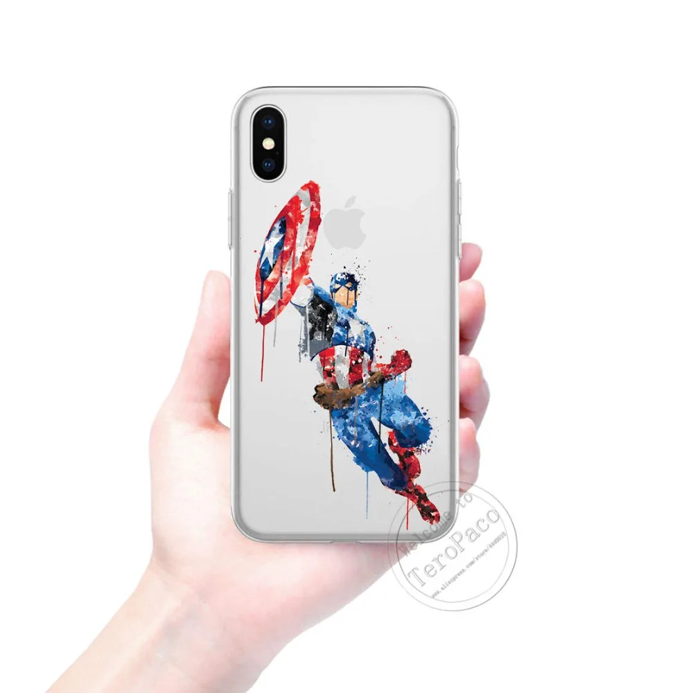 Marvel Герой Капитан Америка Первый мститель щит мягкий прозрачный силиконовый