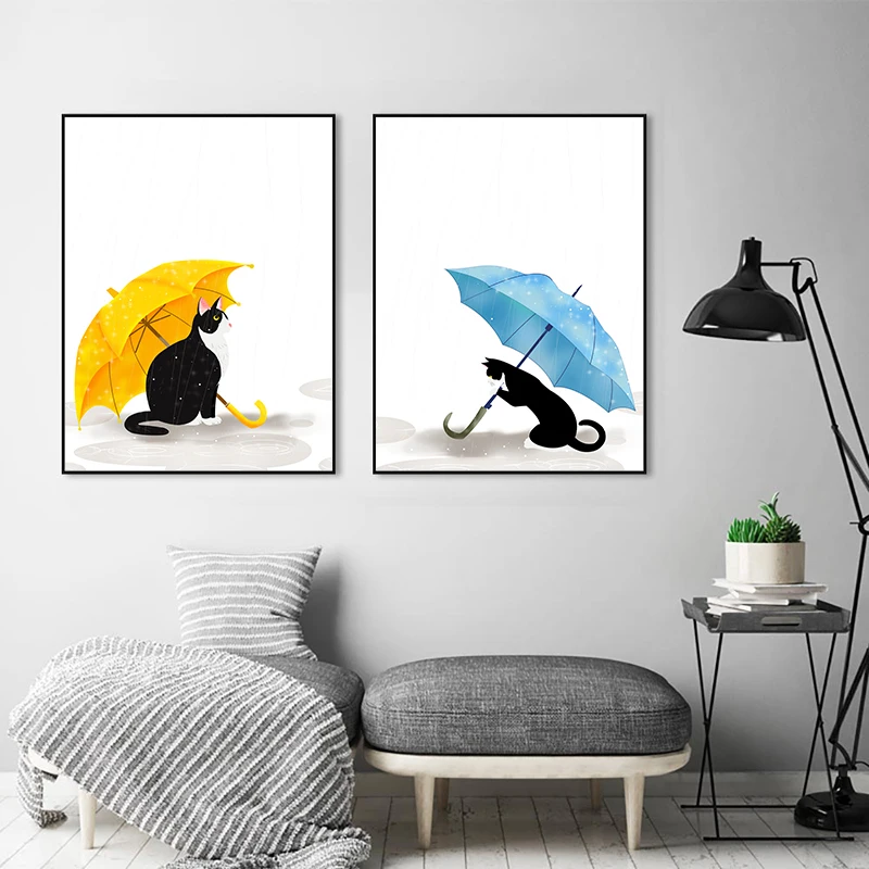 Modern Cartoon Umbrella Black Cats Art Print Poster Canvas Painting Wall Picture Nordic Kids Room Home Decor No Frame
Modern Cartoon Umbrella Black Cats Art Print Poster Canvas Painting Wall Picture Nordic Kids Room Home Decor No Frame