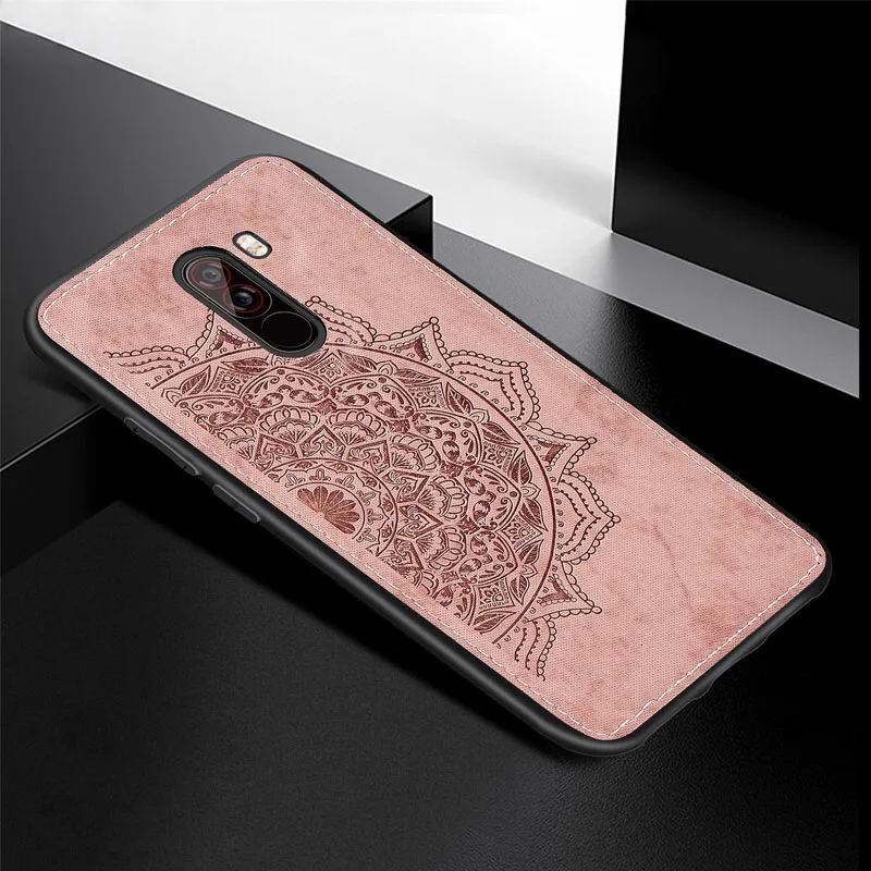 Магнитный автомобильный чехол держатель для Xiaomi Pocophone F1 с тканевой мандалой