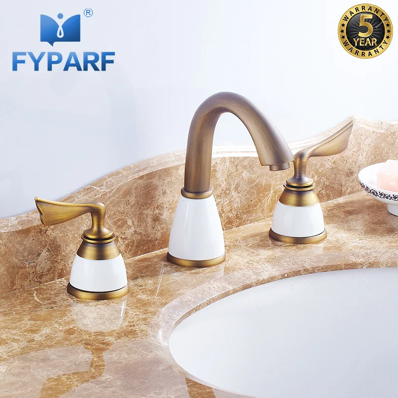 FYPARF Luxury 3 Piece Set Faucet Deck Mounted Sink Tap Antique Brass Bathroom Taps Basin Mixer Double Handle 3 Hole Basin Faucet
FYPARF Luxury 3 Piece Set Faucet Deck Mounted Sink Tap Antique Brass Bathroom Taps Basin Mixer Double Handle 3 Hole Basin Faucet