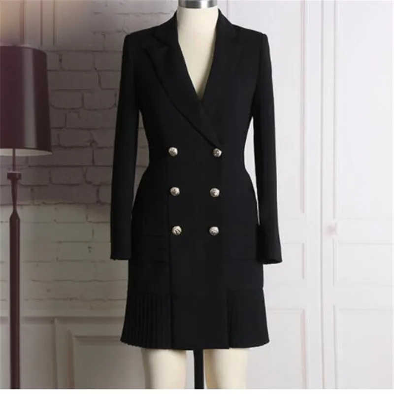 HIGH QUALITY New Fashion 2018 Runway Designer Dress Women's Long Sleeve Notched Collar Double Breasted Buttons Dress
HIGH QUALITY New Fashion 2018 Runway Designer Dress Women's Long Sleeve Notched Collar Double Breasted Buttons Dress