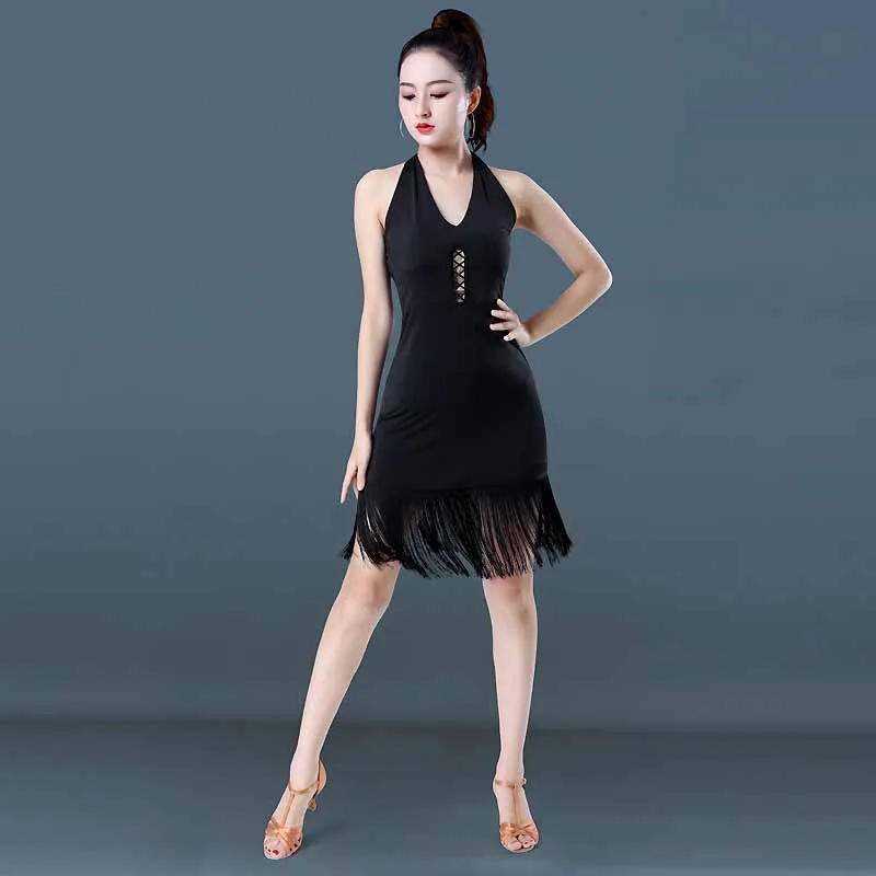 Latin Dance Dress Women Sexy Sleeveless Halter Fringed Skirt Ladies Cha Salsa Rumba Dancing Competition Performance Wear PY029
Latin Dance Dress Women Sexy Sleeveless Halter Fringed Skirt Ladies Cha Salsa Rumba Dancing Competition Performance Wear PY029