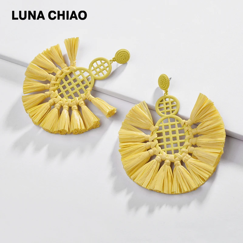 Женские серьги из рафии LUNA CHIAO, большие серьги с ананасами, массивное Ювелирное Украшение для весны и лета, 2020
Женские серьги из рафии LUNA CHIAO, большие серьги с ананасами, массивное Ювелирное Украшение для весны и лета, 2020