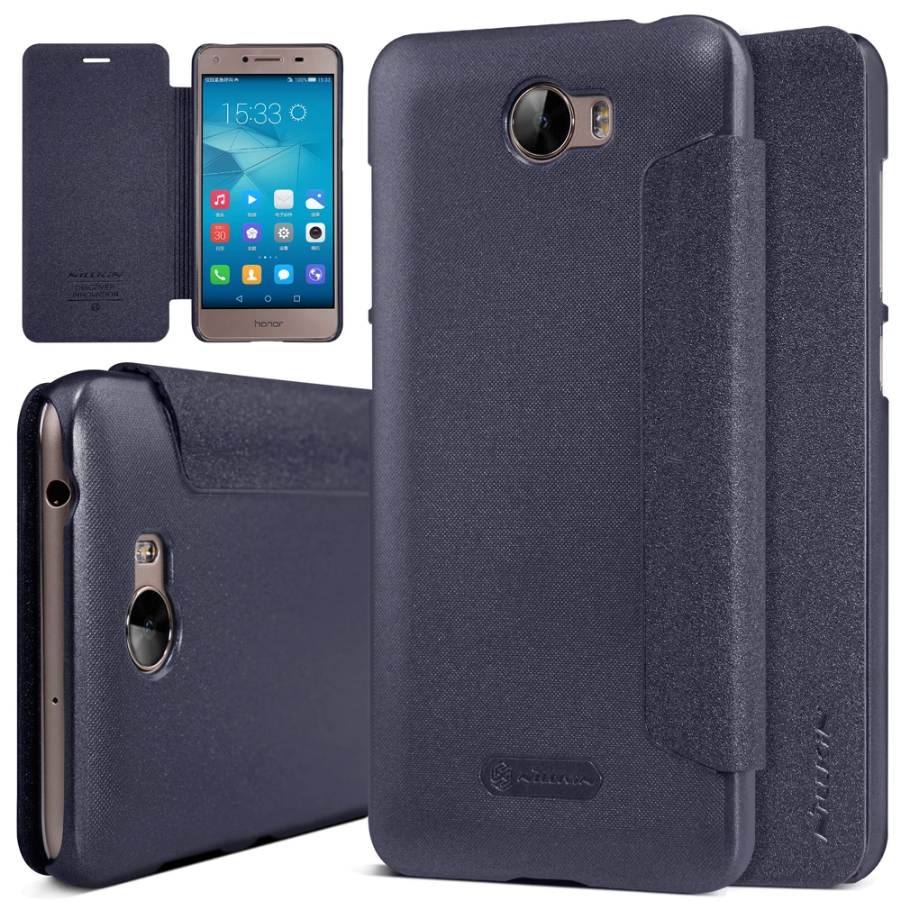 Чехол для Huawei Y5 II 2 /Y6 Elite (2016) блестящий флип чехол Nillkin из искусственной кожи