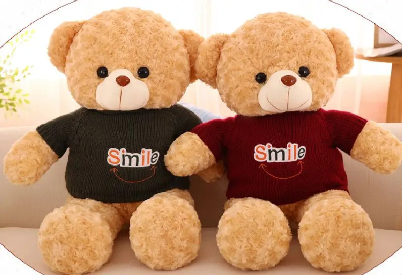 large 80cm smile sweater cloth light brown teddy bear plush toy soft doll throw pillow Christmas gift s2444
large 80cm smile sweater cloth light brown teddy bear plush toy soft doll throw pillow Christmas gift s2444