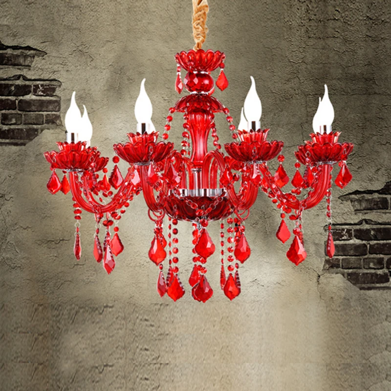 Candle Chandelier Dining Room Seat Red Crystal Chandelier Lighting Living Bedroom Cafe Wedding Modern Crystal Hanging Lamp
Candle Chandelier Dining Room Seat Red Crystal Chandelier Lighting Living Bedroom Cafe Wedding Modern Crystal Hanging Lamp