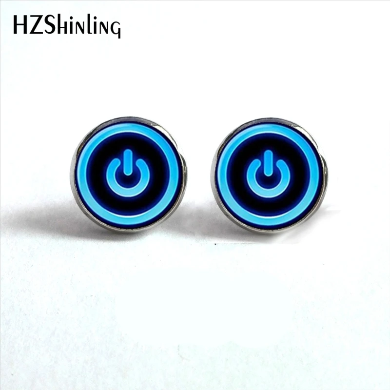 NES-009 Btton Power Earrings Neon Ear Nail Computer Button Power Earrings Jewelry Glass Ear Stud Cabochon Earrings HZ4
NES-009 Btton Power Earrings Neon Ear Nail Computer Button Power Earrings Jewelry Glass Ear Stud Cabochon Earrings HZ4