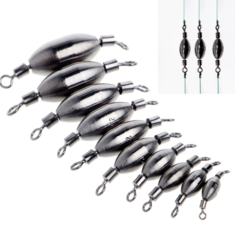 3Pcs Copper Sinker Fishing Swivels Rolling Lead Counterweight Tackle Accessories | Спорт и развлечения
