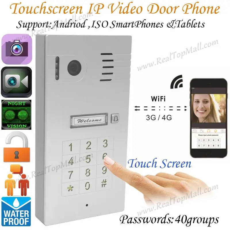 Touch Screen WiFi Wireless Video Door Phone System Wireless Control IP Camera Video Intercom Remote Control Smart Doorbell
Touch Screen WiFi Wireless Video Door Phone System Wireless Control IP Camera Video Intercom Remote Control Smart Doorbell