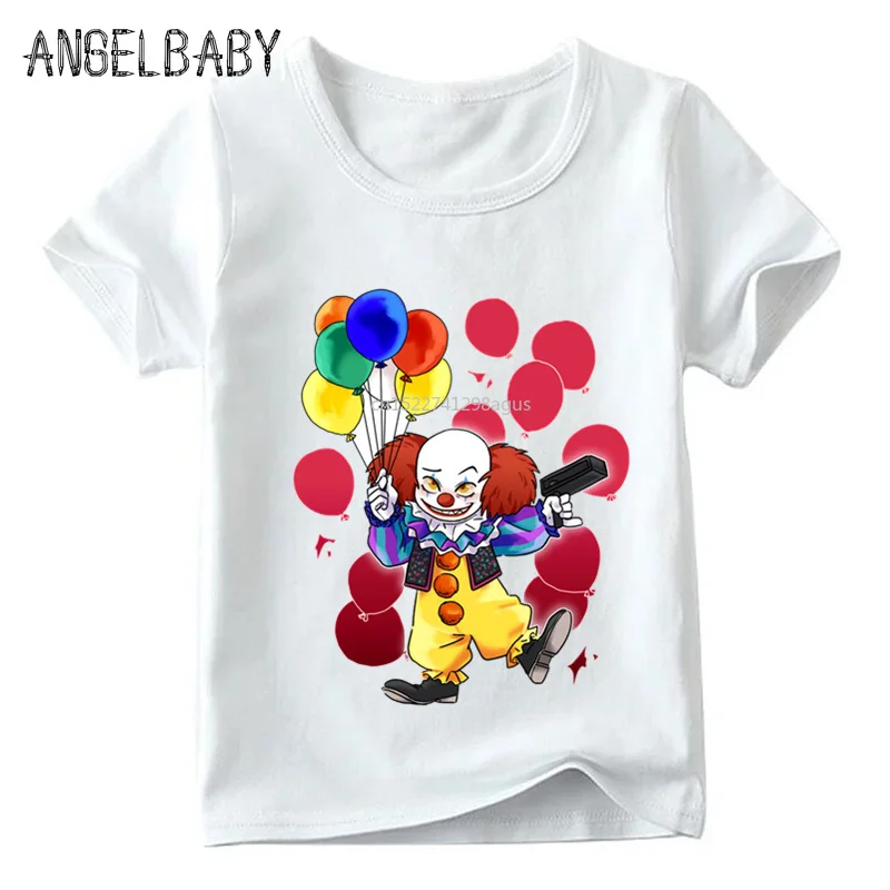 Детская футболка Pennywise с мультяшным принтом для мальчиков и девочек, детская забавная одежда, летние детские короткие топы, HKP5171
Детская футболка Pennywise с мультяшным принтом для мальчиков и девочек, детская забавная одежда, летние детские короткие топы, HKP5171