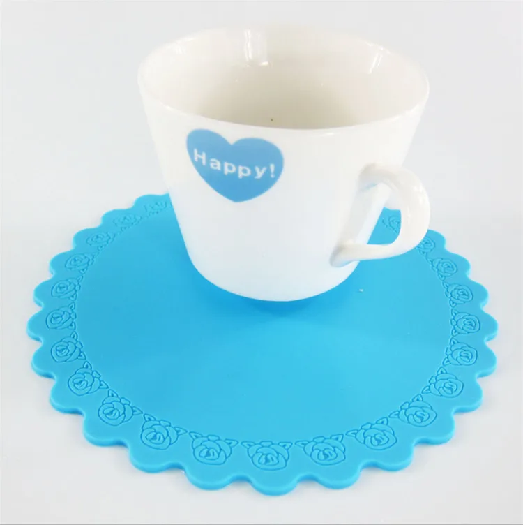600 PCS Round Silicone Coaster Rose Circle Heat Resistant Cup Mat Pad Waterproof Tea | Дом и сад