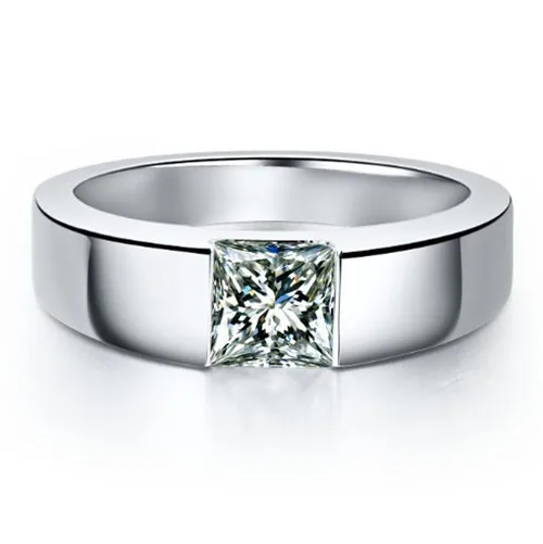0.5 Carat Princess Cut Test Positive Moissanite Male's Wedding Ring With Certificate Genuine Solid 18K White Gold Never Fade
0.5 Carat Princess Cut Test Positive Moissanite Male's Wedding Ring With Certificate Genuine Solid 18K White Gold Never Fade