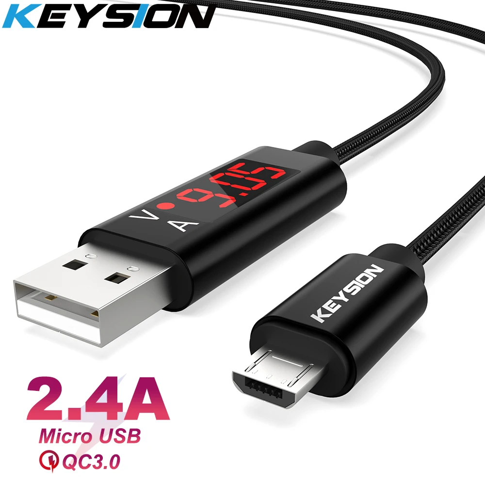 KEYSION Micro USB Cable Digital Display Fast Charge USB Data Cable for Samsung Xiaomi Tablet Android Phone USB Charging Cord
KEYSION Micro USB Cable Digital Display Fast Charge USB Data Cable for Samsung Xiaomi Tablet Android Phone USB Charging Cord
