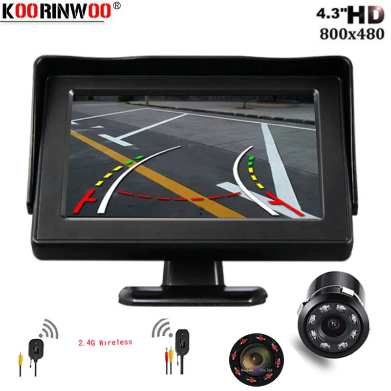 Koorinwoo Intelligent Dynamic Trajectory Moving Guide Wireless 2.4G Car Backup Rear View Camera + 4.3 inch Screen Mirror Monitor
Koorinwoo Intelligent Dynamic Trajectory Moving Guide Wireless 2.4G Car Backup Rear View Camera + 4.3 inch Screen Mirror Monitor
