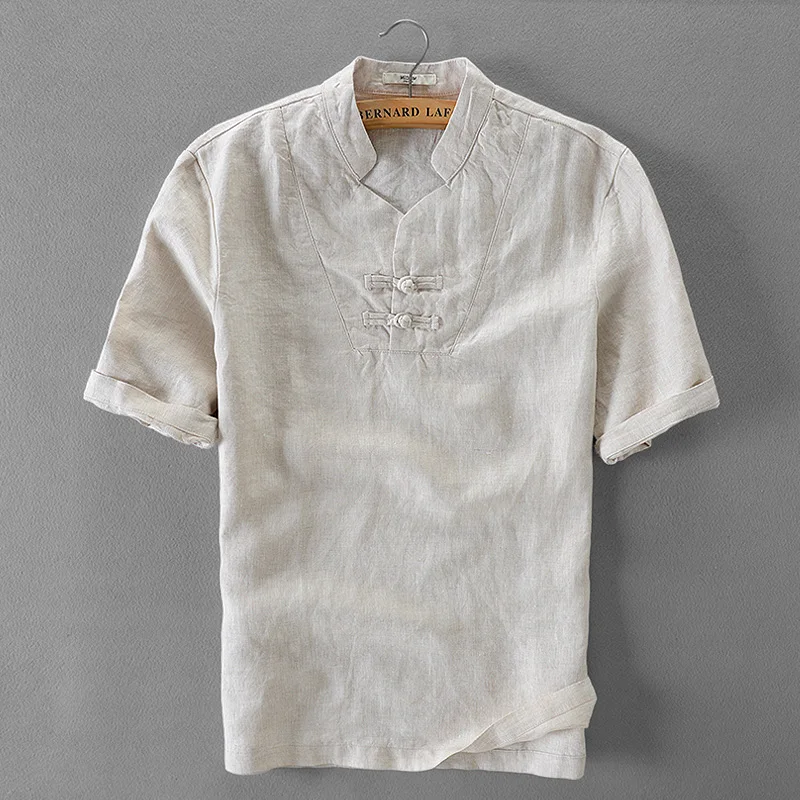 Italy brand flax shirt men summer short sleeve men shirts fashion stand collar shirt mens casual plus size male shirts chemise
Italy brand flax shirt men summer short sleeve men shirts fashion stand collar shirt mens casual plus size male shirts chemise