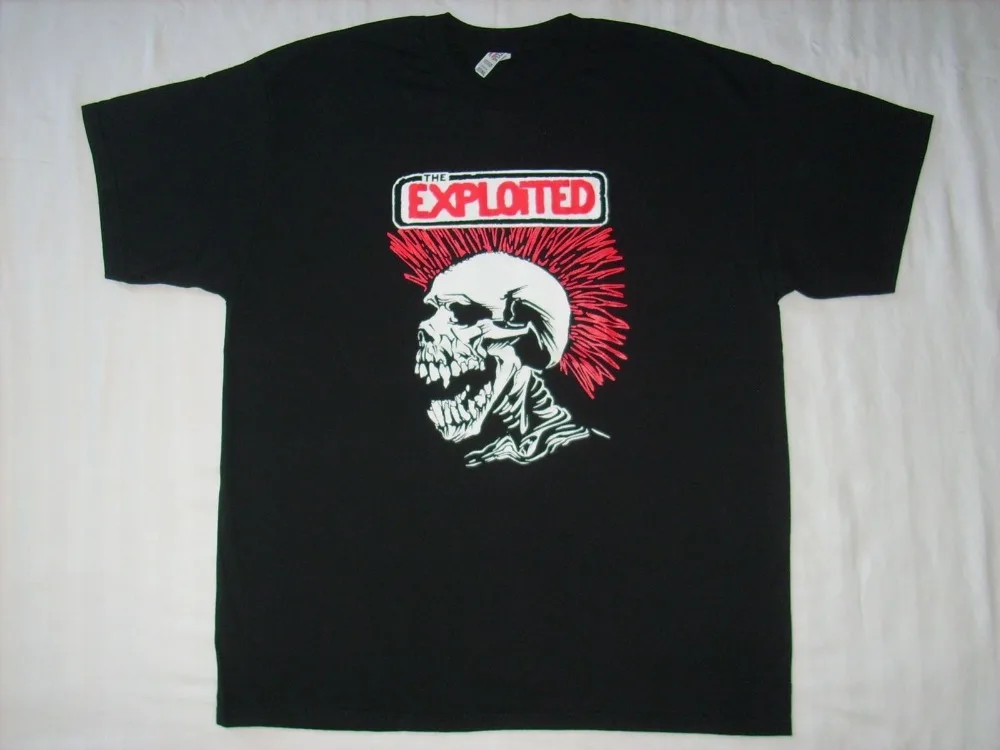 Новая Старая школа панк The exploited логотип рубашка Бесплатная в тот же день доставка