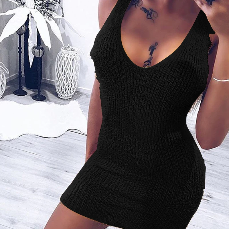 Autumn And Winter Slim Sweater Dress Casual Fashion Sleevless V Neck Women Dress Straight Solid Sexy Dress
Autumn And Winter Slim Sweater Dress Casual Fashion Sleevless V Neck Women Dress Straight Solid Sexy Dress