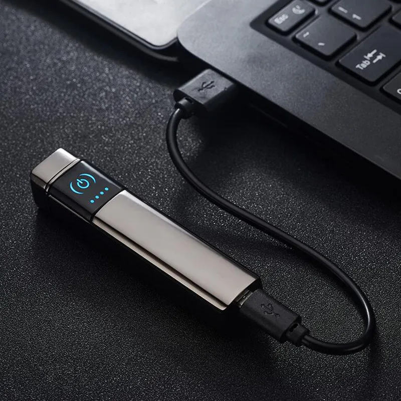Новый Новинка USB ветрозащитный негорящий двойной дуги импульсного сенсорный