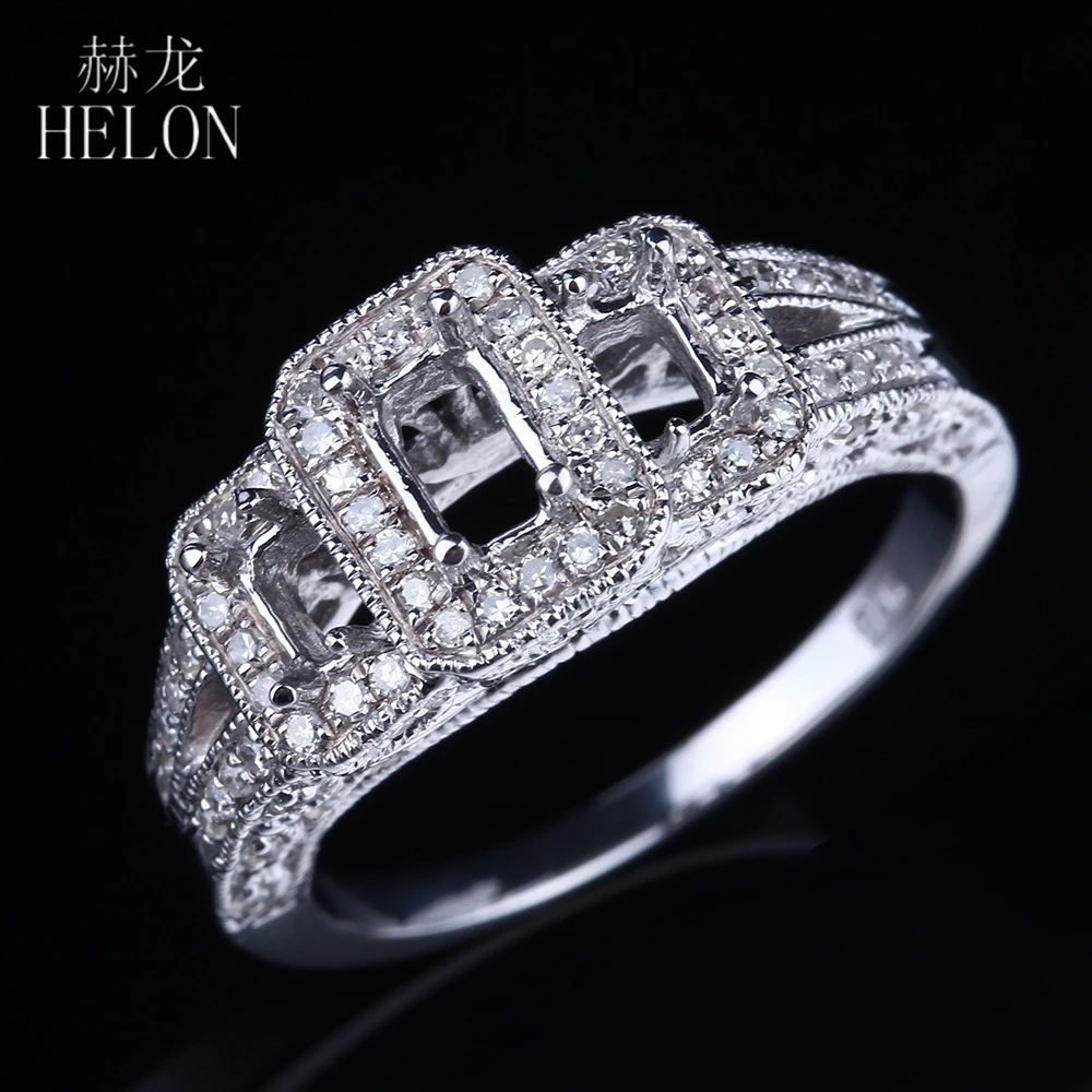 HELON Solid 14k White Gold Emerald 5x3.5mm Semi Mount Natural Diamond Engagement Ring Women Party Elegant Unique Trendy Jewelry
HELON Solid 14k White Gold Emerald 5x3.5mm Semi Mount Natural Diamond Engagement Ring Women Party Elegant Unique Trendy Jewelry