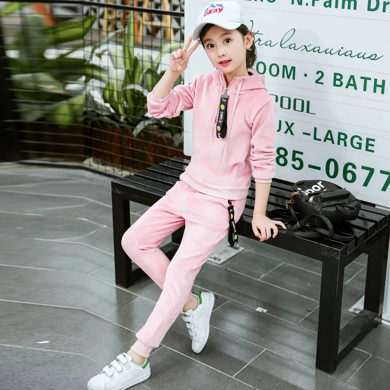 Children's clothing sportswear sports suit coral fleece hooded jacket children's casual 2PCS suit 2018 baby girl clothing suit
Children's clothing sportswear sports suit coral fleece hooded jacket children's casual 2PCS suit 2018 baby girl clothing suit