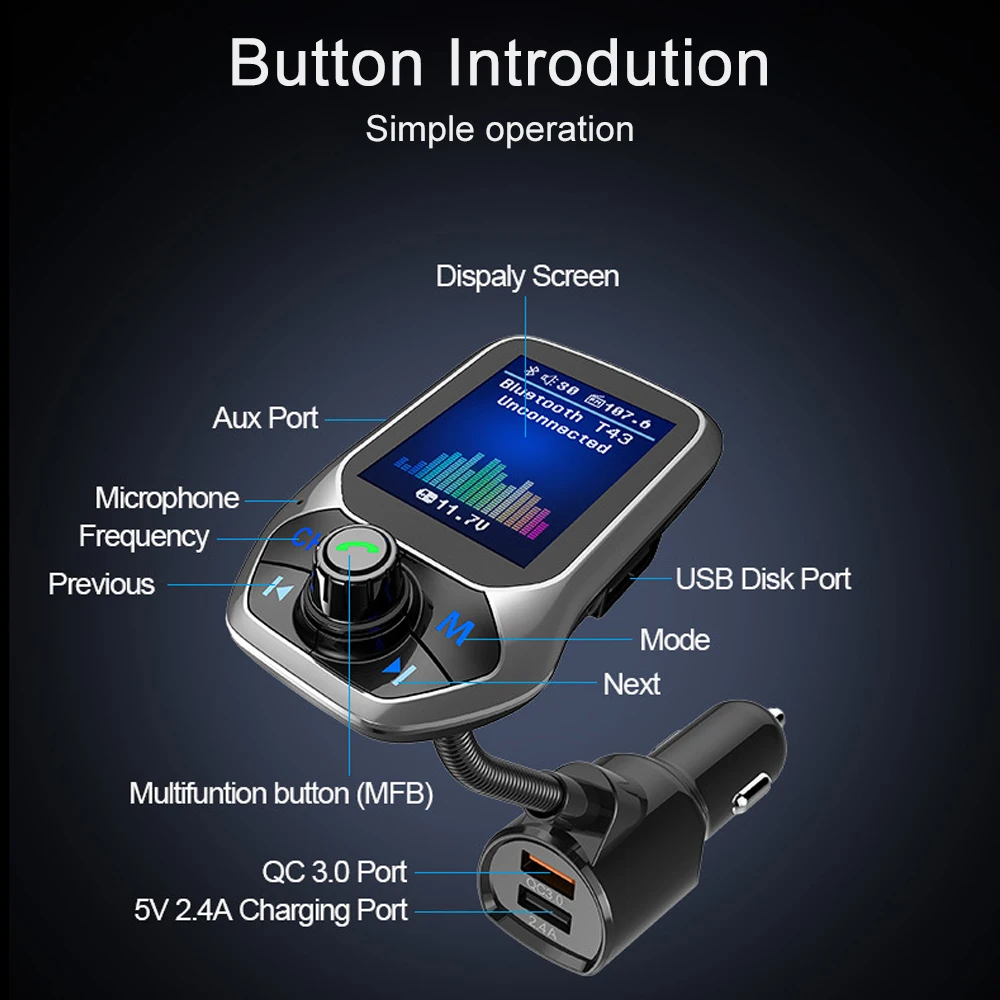 Car MP3 Player FM Modulator Mp3 Car Audio Player Audio Car Charger Kit SD Music LED Display Handsfree Call USB Auto Accessories
Car MP3 Player FM Modulator Mp3 Car Audio Player Audio Car Charger Kit SD Music LED Display Handsfree Call USB Auto Accessories