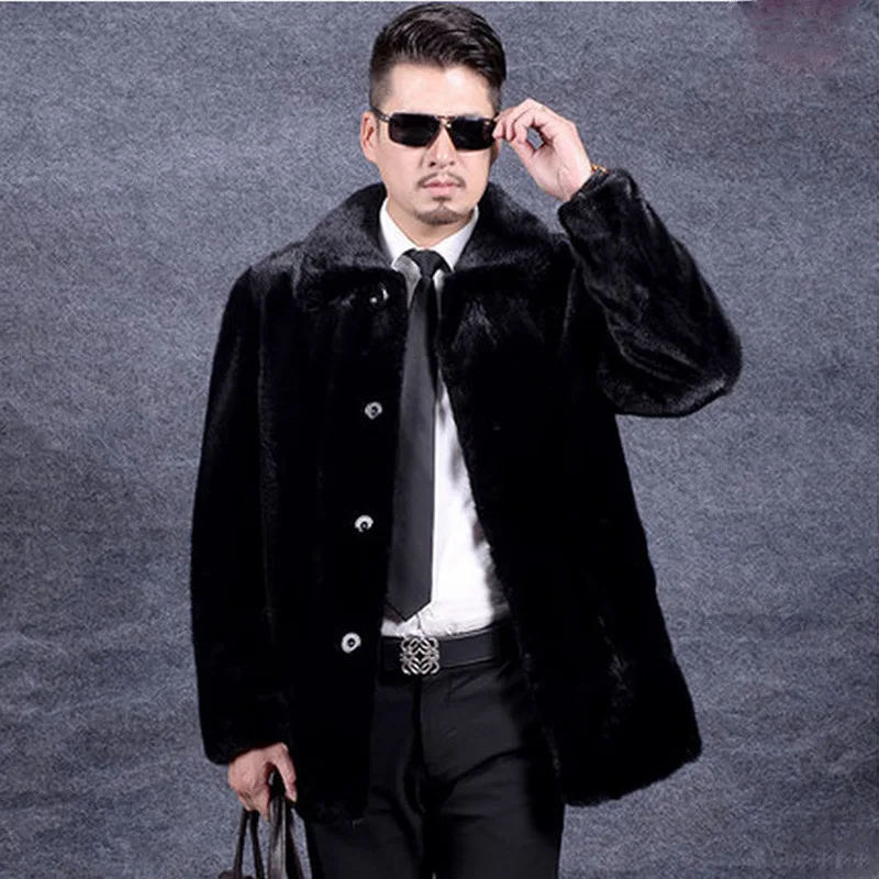 Newest Single Breasted Male Winter Autumn Fake Fur Overcoats Long Large Size Mens Turn Down Collar Black Man-Made Overcoat D399
Newest Single Breasted Male Winter Autumn Fake Fur Overcoats Long Large Size Mens Turn Down Collar Black Man-Made Overcoat D399