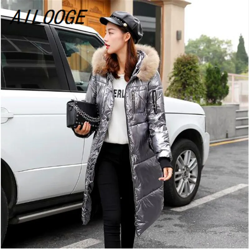 AILOOGE Fashionable metallic gold silver colored bright jacket with hooded coat For women winter warm cotton soft long parks
AILOOGE Fashionable metallic gold silver colored bright jacket with hooded coat For women winter warm cotton soft long parks