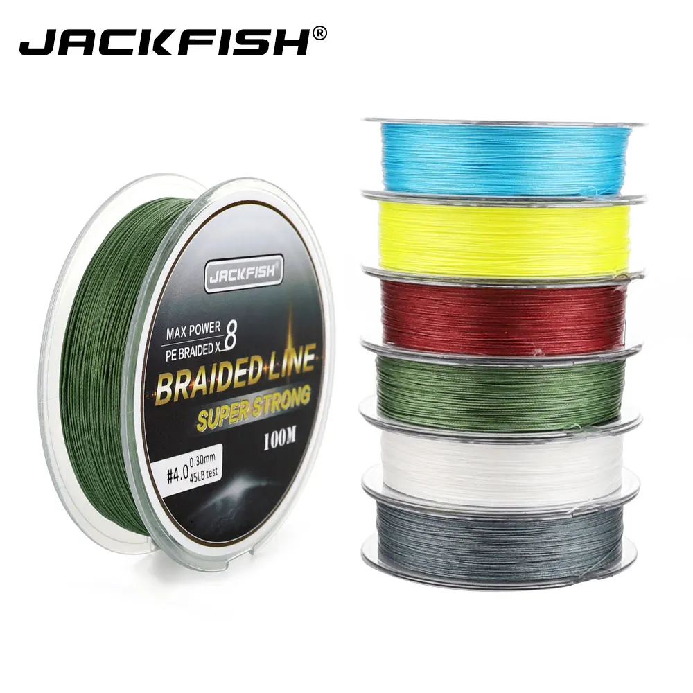 JACKFISH 8 strand 100M PE Braided Fishing Line Super Strong Fishing Line with package Carp Fishing Saltwater smooth braided line
JACKFISH 8 strand 100M PE Braided Fishing Line Super Strong Fishing Line with package Carp Fishing Saltwater smooth braided line