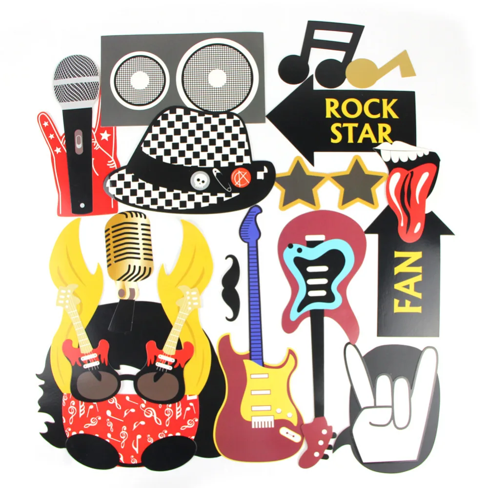 Pack of 18 Rock Photo Booth Props Star Party Decorations Concert Vibes Rock n Roll Props Music Fun Take Photos Supplies
Pack of 18 Rock Photo Booth Props Star Party Decorations Concert Vibes Rock n Roll Props Music Fun Take Photos Supplies