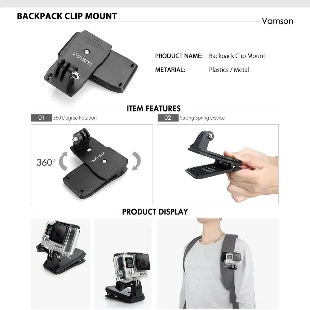 Vamson Accessories for Gopro Hero 6 5 4 Set Mini Box Wrist Strap Adapter Mount An-ti Rope for Xiaomi YI for SJCAM VS154A
Vamson Accessories for Gopro Hero 6 5 4 Set Mini Box Wrist Strap Adapter Mount An-ti Rope for Xiaomi YI for SJCAM VS154A