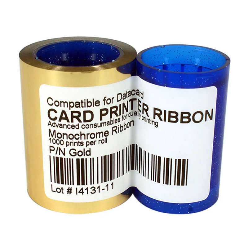 

Printer Ribbon DC285GL Gold Color Ribbon 1000prints/roll For Datacard SP25 SP30 SP35 SP55 SP75 CP40 CP60 CP80 Card Printer