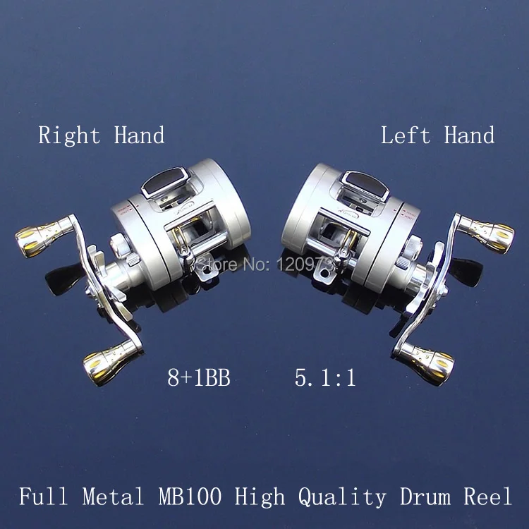 MB100--9BB 5.1:1 Bait Cast Reel Full Metal Casting Drum Reel Trolling Wheel Left Hand or Right Hand Boat Fishing Reel
MB100--9BB 5.1:1 Bait Cast Reel Full Metal Casting Drum Reel Trolling Wheel Left Hand or Right Hand Boat Fishing Reel