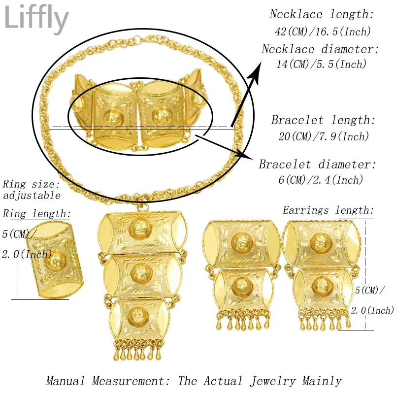 Fashion Dubai Gold African Jewelry Sets for Women Luxury Bridal Wedding Charm Necklace Bracelet Ring Earrings Jewelry
Fashion Dubai Gold African Jewelry Sets for Women Luxury Bridal Wedding Charm Necklace Bracelet Ring Earrings Jewelry