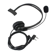 Useful 1 pc Black 2 Pin PTT Mic Headset for Kenwood Radio QUANSHENG PUXING WOUXUN HYT TYT TH Baofeng UV5R Earpiece C9009A