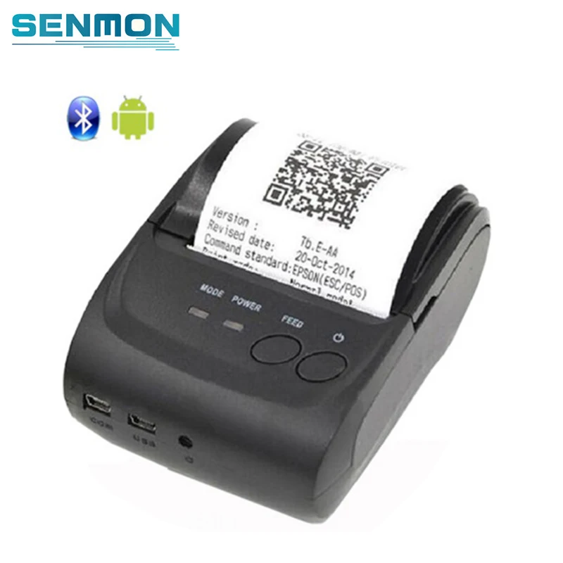 Портативный 58 мм термальный Bluetooth принтер чековый bluetooth USB/Серийный порт для Windows