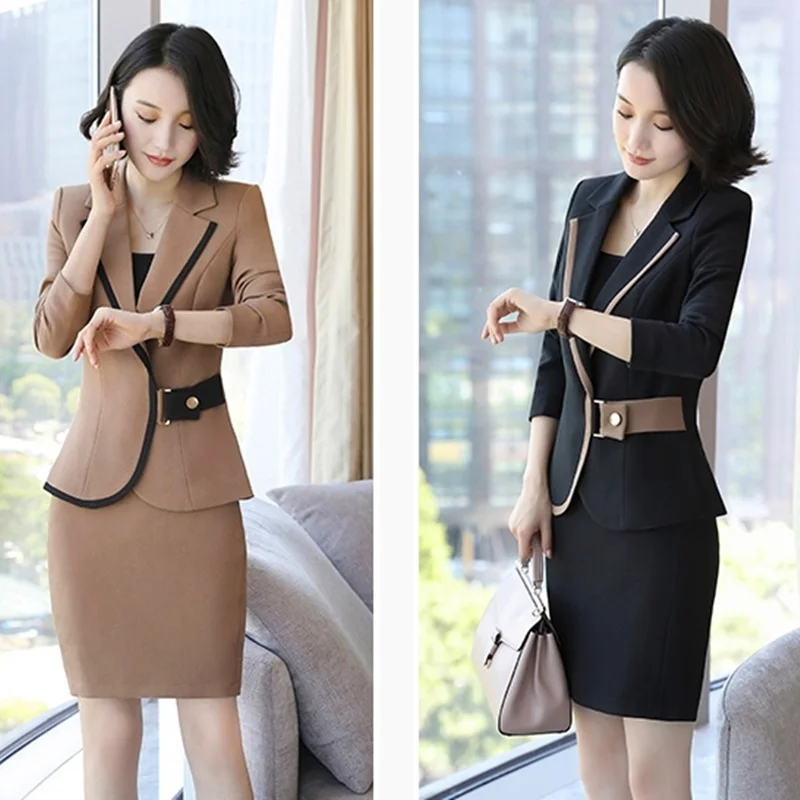 Interview Suits Office Attire Women Autumn Long Sleeve Skirt Korean Women Business Suit Ladies Office Uniform Designs DD2044
Interview Suits Office Attire Women Autumn Long Sleeve Skirt Korean Women Business Suit Ladies Office Uniform Designs DD2044