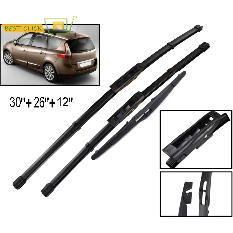 Набор щёток стеклоочистителя для Renault Scenic 3 Grand MK3 2009 2010 2011 2012 2013 2014 2015