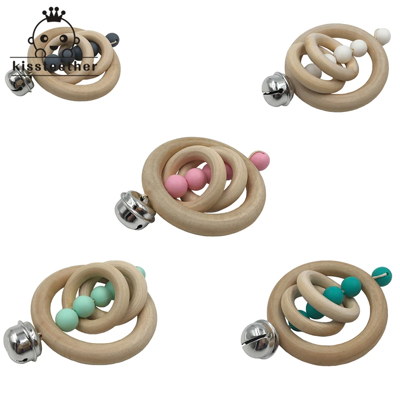 5pcs Baby Molar Toys Teether Natural Green Wood Ring Bell Montessori Toys Food Grade Silicon Beads Teether
5pcs Baby Molar Toys Teether Natural Green Wood Ring Bell Montessori Toys Food Grade Silicon Beads Teether