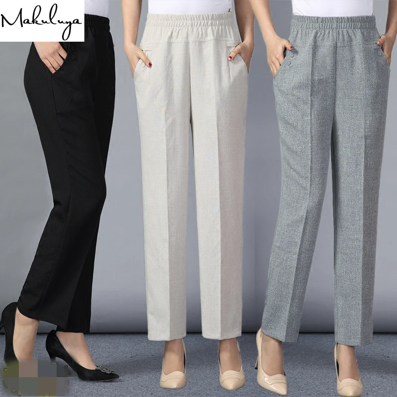 Makuluya Middle Old Women New Quality 4XL Plus Size Women Trousers Full Length Straight Style Elastic Waist Casual Lady Pants QW
Makuluya Middle Old Women New Quality 4XL Plus Size Women Trousers Full Length Straight Style Elastic Waist Casual Lady Pants QW