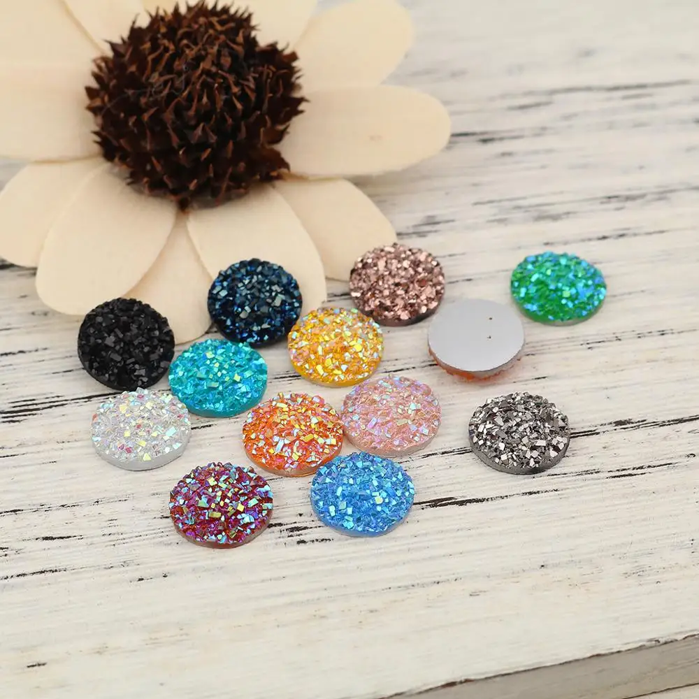 DoreenBeads Resin Druzy/ Drusy купольное уплотнение круглый кабошон розовое золото