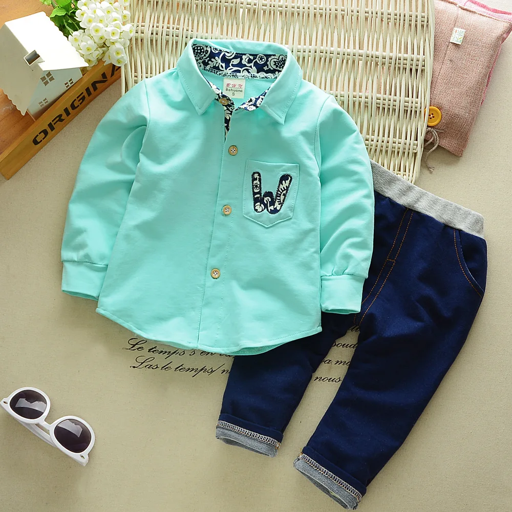 Baby Boy Clothes 2018 Korean Leisure Suite Children's Long Sleeved Shirt Tops + Jeans Infant Clothing Kids Bebes Jogging Suits
Baby Boy Clothes 2018 Korean Leisure Suite Children's Long Sleeved Shirt Tops + Jeans Infant Clothing Kids Bebes Jogging Suits
