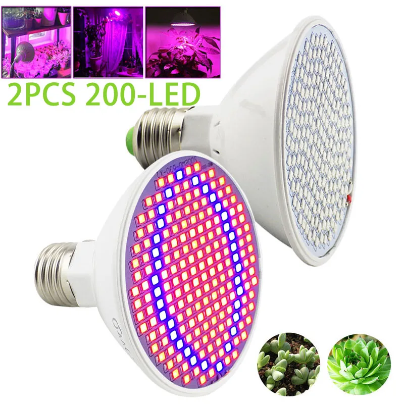 2 pcs 200 LEDs E27 LED Plant Grow Light Lamp Growing Lights Bulbs for Hydroponics indoor Flower Plants Vegetable Green House
2 pcs 200 LEDs E27 LED Plant Grow Light Lamp Growing Lights Bulbs for Hydroponics indoor Flower Plants Vegetable Green House