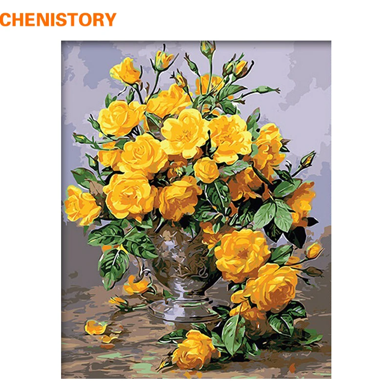 CHENISTORY Frameless Yellow Flowers DIY Painting By Numbers Modern Wall Art Hand Painted Oil Painting For Home Decor Unique Gift
CHENISTORY Frameless Yellow Flowers DIY Painting By Numbers Modern Wall Art Hand Painted Oil Painting For Home Decor Unique Gift