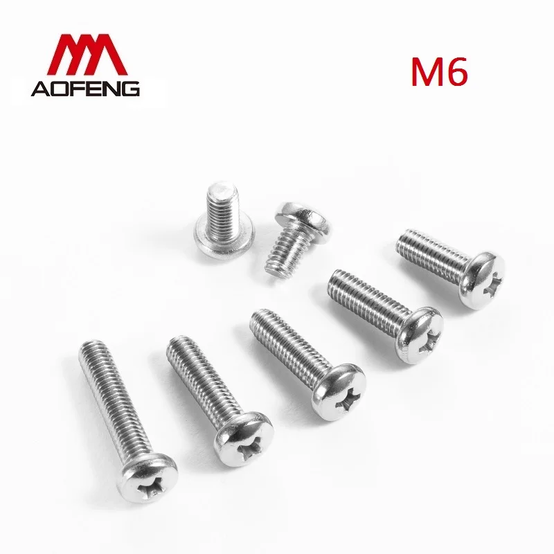 M6 304 Stainless Steel Cross Recessed Pan Head Screws M6*6 8 10 20 50 70 100 150 160mm GB818 Phillips Pan Head Screws
M6 304 Stainless Steel Cross Recessed Pan Head Screws M6*6 8 10 20 50 70 100 150 160mm GB818 Phillips Pan Head Screws