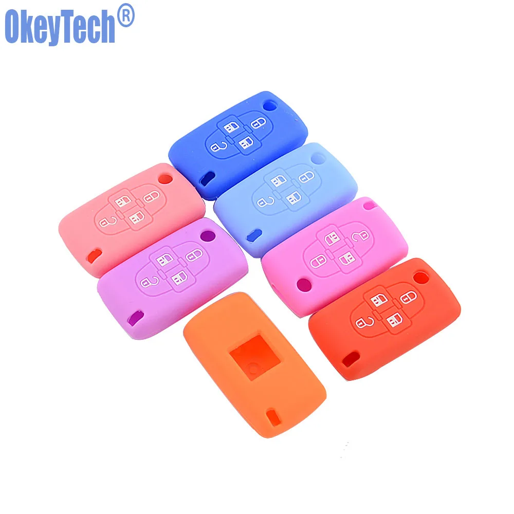 OkeyTech Silicone Car Key Fob Cover Case Skin For Peugeot Car Key 4 Buttons For Peugeot 1007 807 Protector Holder
OkeyTech Silicone Car Key Fob Cover Case Skin For Peugeot Car Key 4 Buttons For Peugeot 1007 807 Protector Holder