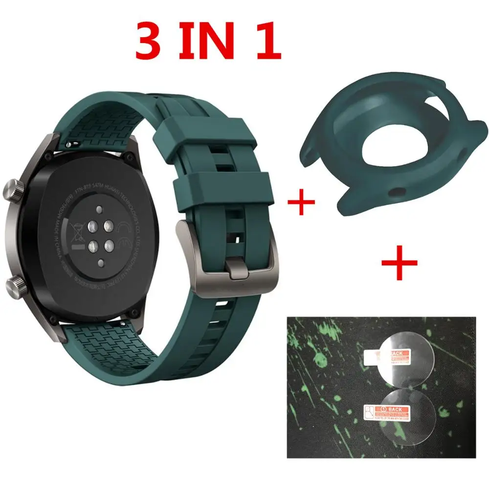 3in1 для Huawei часы GT ремешок fitbit Смарт силиконовой лентой + чехол активная Защитная